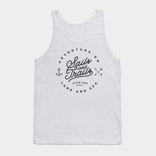 Sails and Trails Black print Tank Top